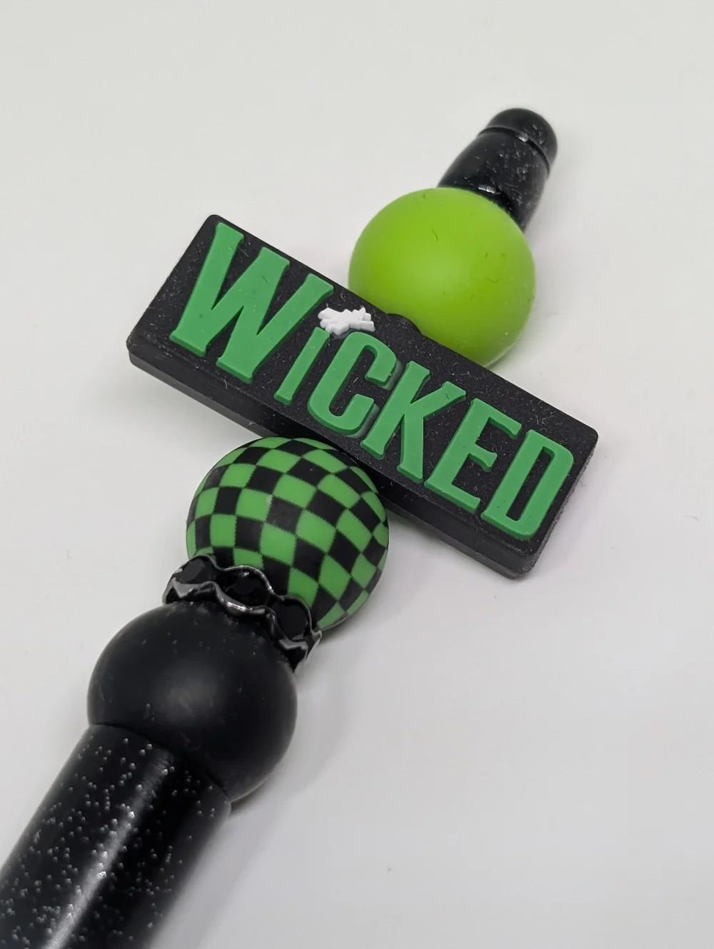 Handmade Glitter Gradient Wicked Beaded Silicone Focal Bead Pen